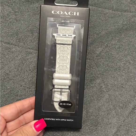 Coach silver/grey Watch Band for Apple Watch - Picture 1 of 2